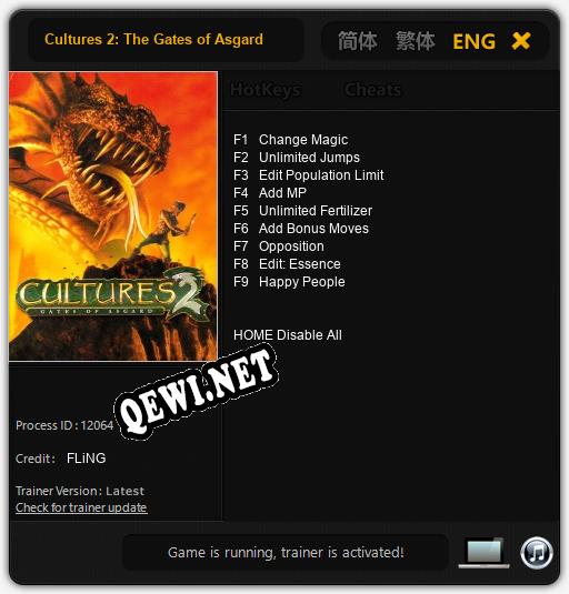 Cultures 2: The Gates of Asgard: ТРЕЙНЕР И ЧИТЫ (V1.0.11)