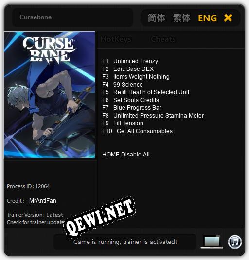 Cursebane: ТРЕЙНЕР И ЧИТЫ (V1.0.67)