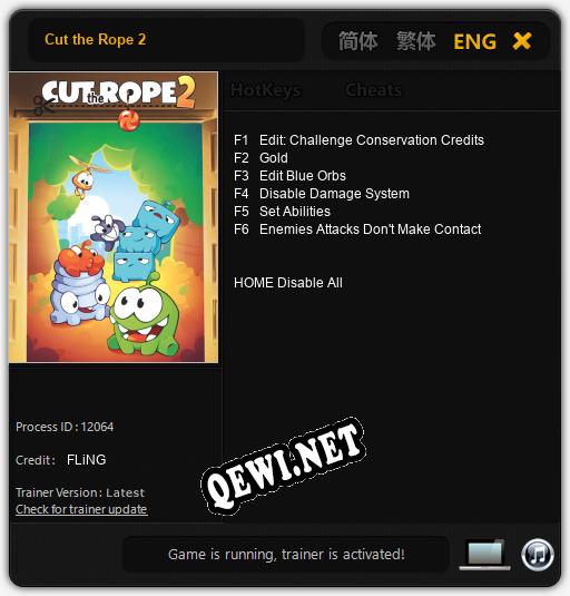 Cut the Rope 2: ТРЕЙНЕР И ЧИТЫ (V1.0.77)