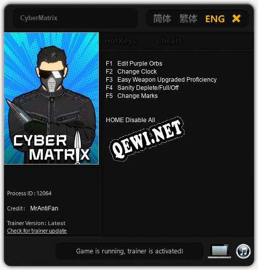 Трейнер для CyberMatrix [v1.0.9]