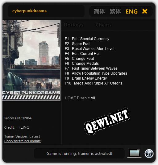 Трейнер для cyberpunkdreams [v1.0.9]