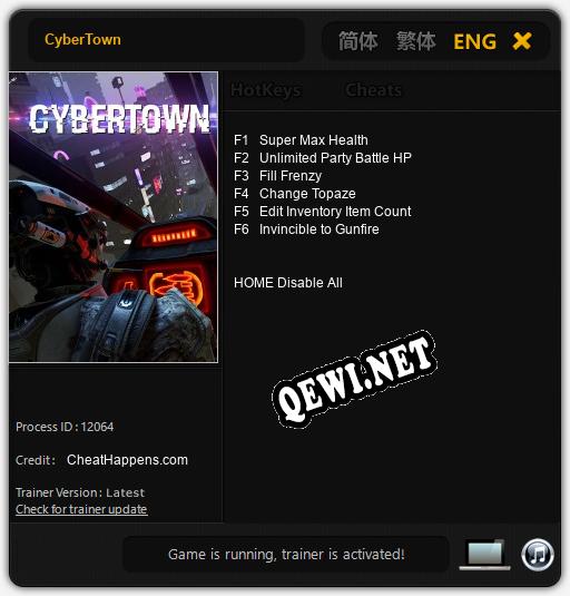 CyberTown: Читы, Трейнер +6 [CheatHappens.com]