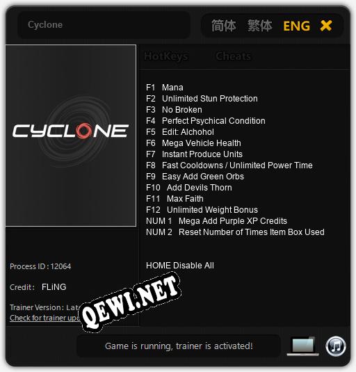 Cyclone: Читы, Трейнер +14 [FLiNG]