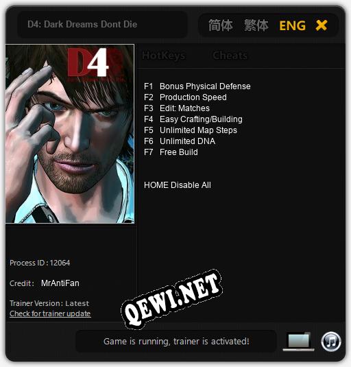 D4: Dark Dreams Dont Die: Трейнер +7 [v1.7]