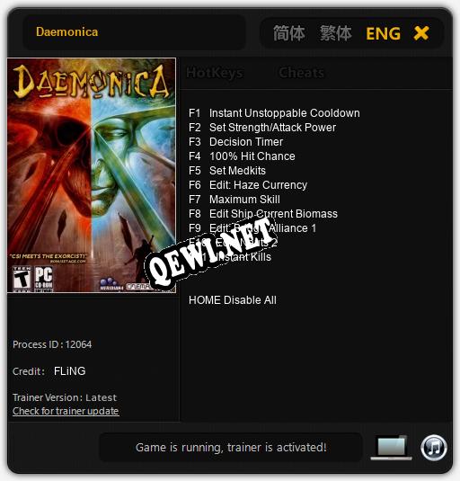 Daemonica: Трейнер +11 [v1.1]