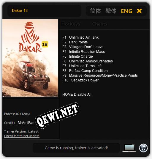 Dakar 18: ТРЕЙНЕР И ЧИТЫ (V1.0.83)
