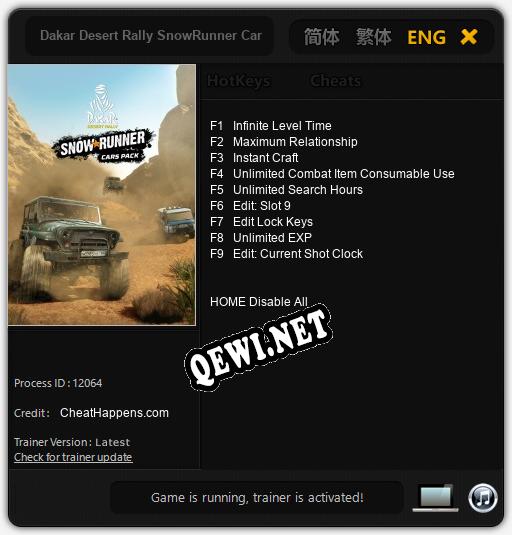 Dakar Desert Rally SnowRunner Cars: Читы, Трейнер +9 [CheatHappens.com]