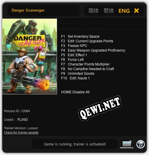 Danger Scavenger: ТРЕЙНЕР И ЧИТЫ (V1.0.17)