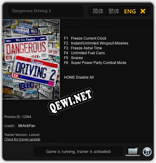 Трейнер для Dangerous Driving 2 [v1.0.5]