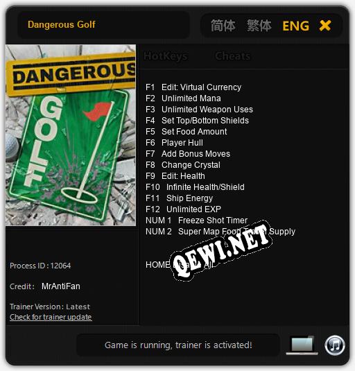 Dangerous Golf: Читы, Трейнер +7 [dR.oLLe]