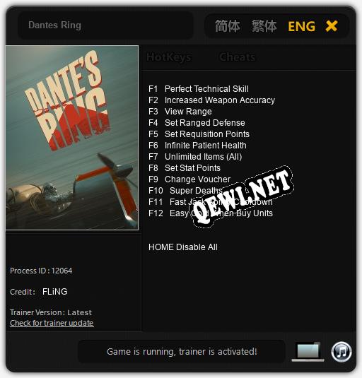 Dantes Ring: Читы, Трейнер +12 [FLiNG]