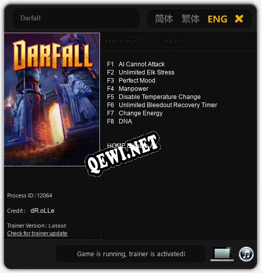 Darfall: Трейнер +8 [v1.5]