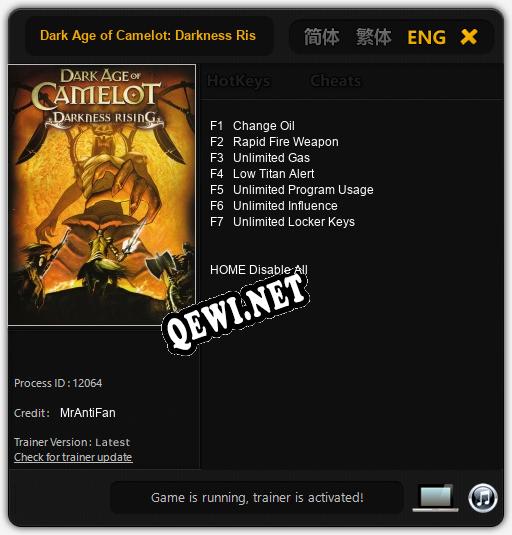 Dark Age of Camelot: Darkness Rising: ТРЕЙНЕР И ЧИТЫ (V1.0.26)