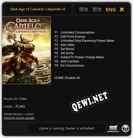 Трейнер для Dark Age of Camelot: Labyrinth of the Minotaur [v1.0.9]