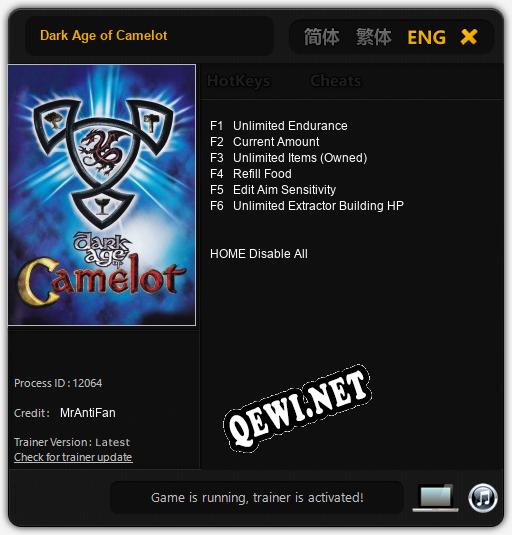 Трейнер для Dark Age of Camelot [v1.0.9]