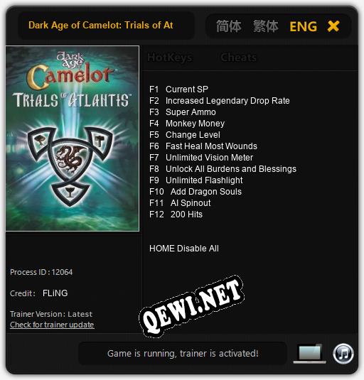 Dark Age of Camelot: Trials of Atlantis: Читы, Трейнер +12 [FLiNG]