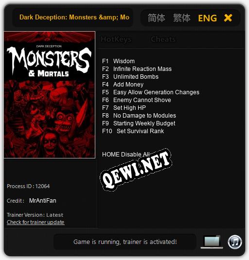 Dark Deception: Monsters & Mortals: Трейнер +10 [v1.8]