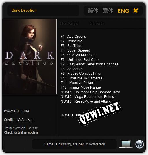 Dark Devotion: Читы, Трейнер +15 [MrAntiFan]