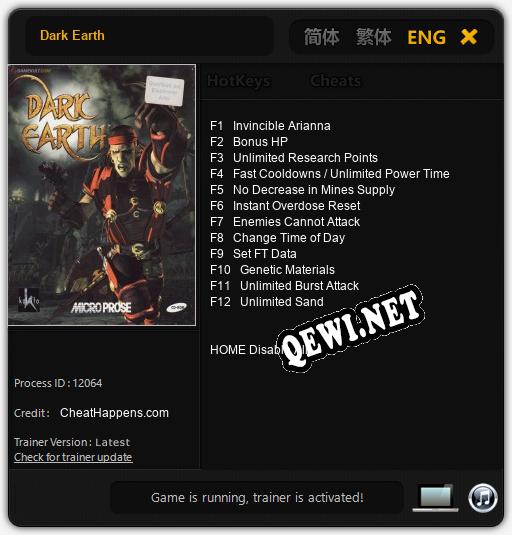 Dark Earth: Читы, Трейнер +12 [CheatHappens.com]