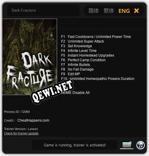 Dark Fracture: ТРЕЙНЕР И ЧИТЫ (V1.0.85)