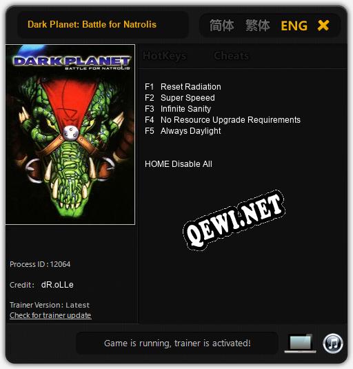 Dark Planet: Battle for Natrolis: Читы, Трейнер +5 [dR.oLLe]