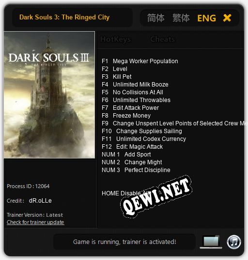 Трейнер для Dark Souls 3: The Ringed City [v1.0.3]