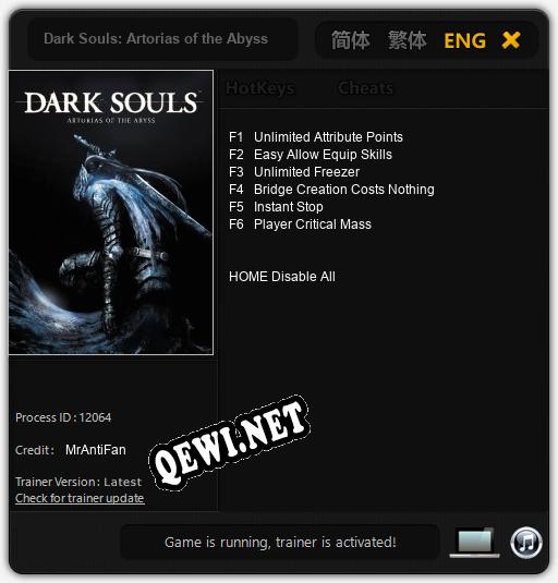 Dark Souls: Artorias of the Abyss: Читы, Трейнер +6 [MrAntiFan]