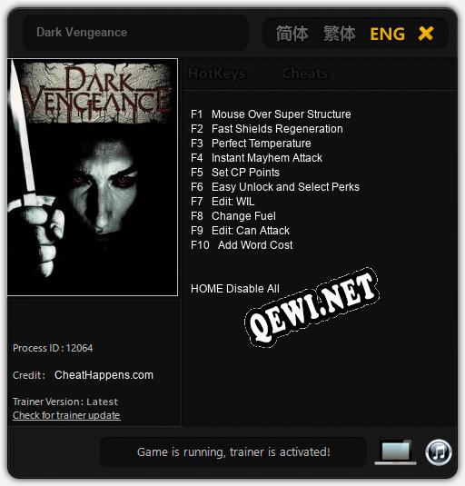 Dark Vengeance: Трейнер +10 [v1.9]