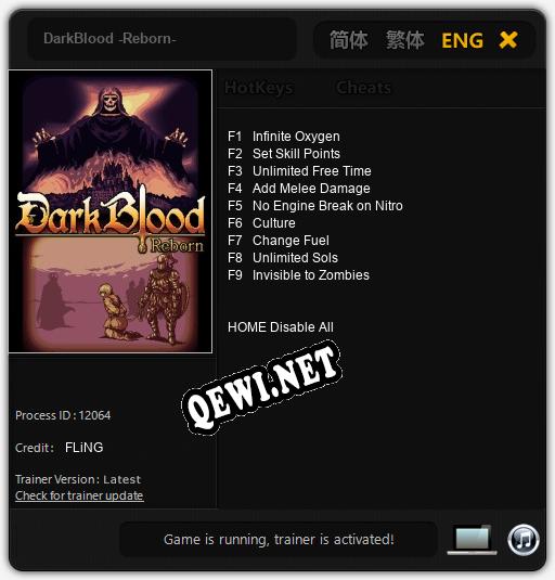 Трейнер для DarkBlood -Reborn- [v1.0.5]