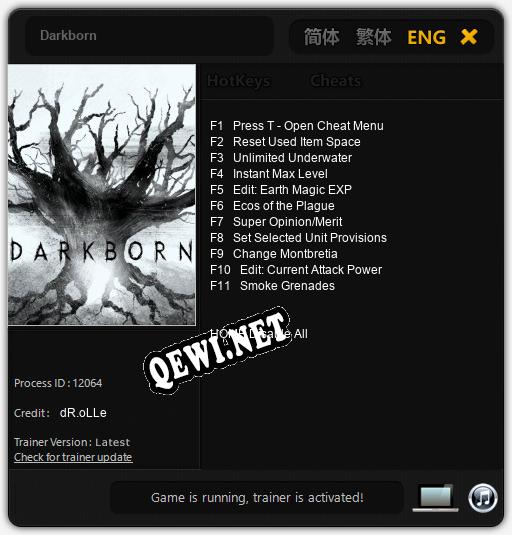 Трейнер для Darkborn [v1.0.8]