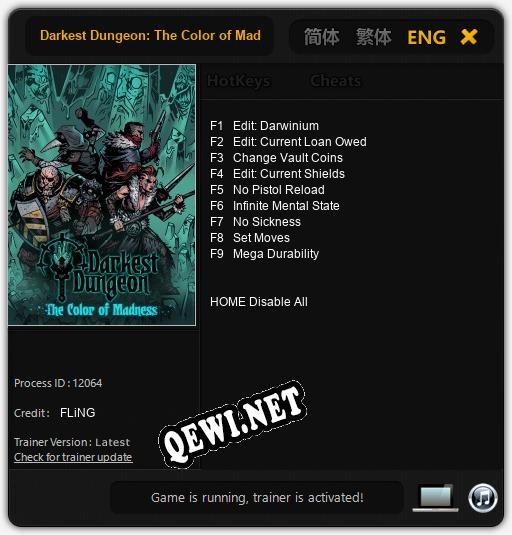 Darkest Dungeon: The Color of Madness: Трейнер +9 [v1.1]