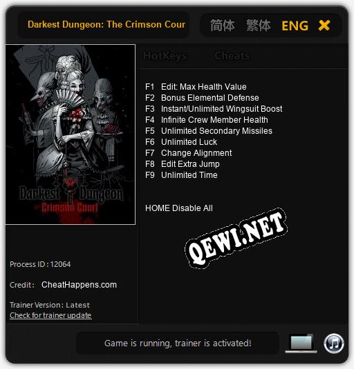 Darkest Dungeon: The Crimson Court: Читы, Трейнер +9 [CheatHappens.com]