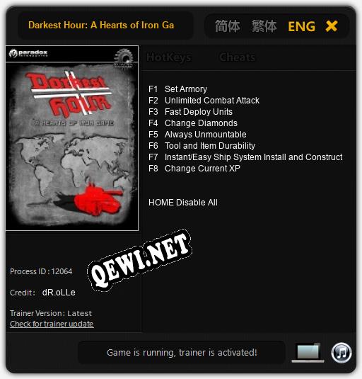 Darkest Hour: A Hearts of Iron Game: ТРЕЙНЕР И ЧИТЫ (V1.0.65)