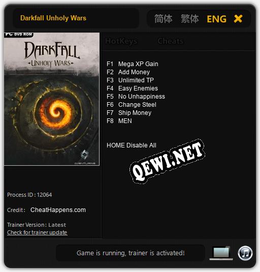Трейнер для Darkfall Unholy Wars [v1.0.7]