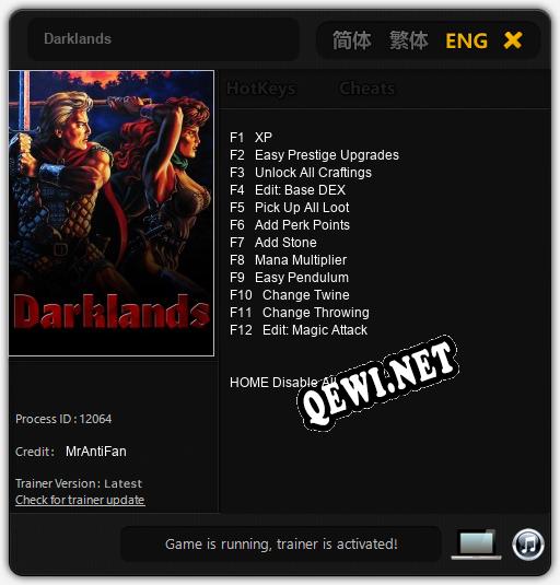 Darklands: Трейнер +12 [v1.9]