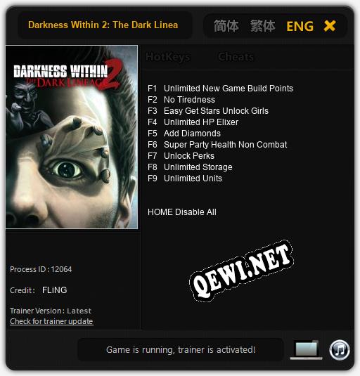 Darkness Within 2: The Dark Lineage: Трейнер +9 [v1.3]