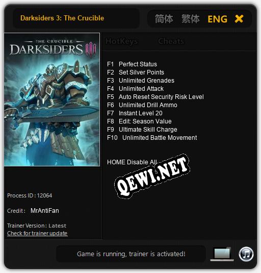 Darksiders 3: The Crucible: Трейнер +10 [v1.8]