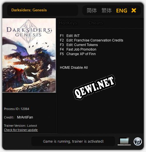 Darksiders: Genesis: ТРЕЙНЕР И ЧИТЫ (V1.0.28)