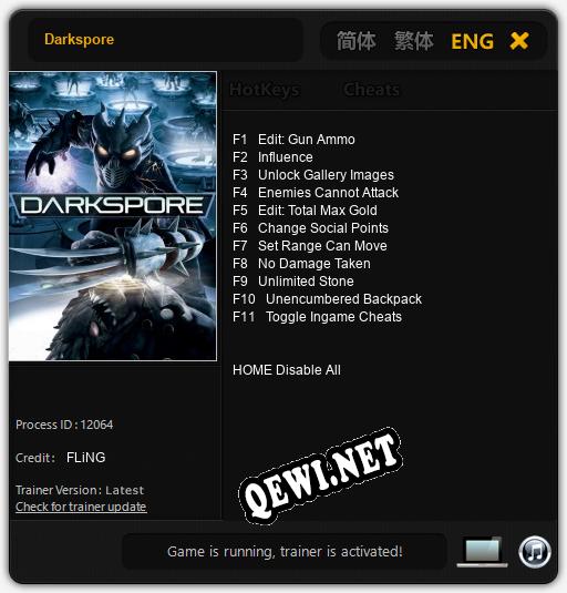 Трейнер для Darkspore [v1.0.5]