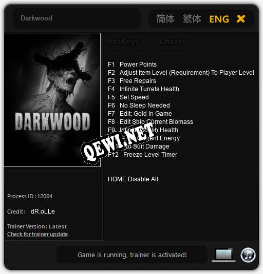 Darkwood: Читы, Трейнер +12 [dR.oLLe]