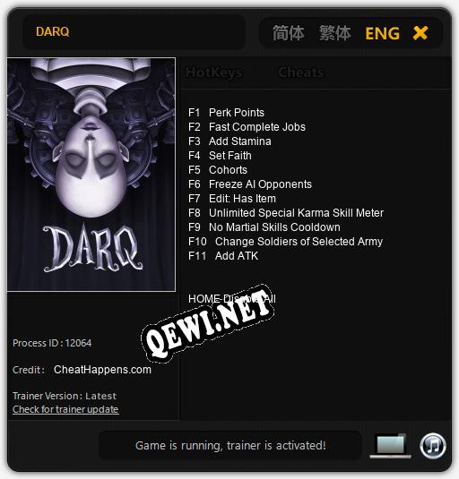 DARQ: ТРЕЙНЕР И ЧИТЫ (V1.0.99)