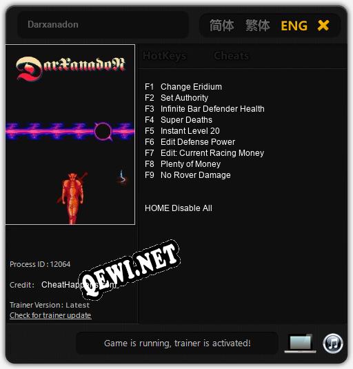Darxanadon: ТРЕЙНЕР И ЧИТЫ (V1.0.38)