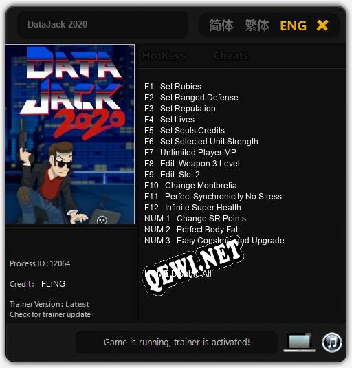 DataJack 2020: ТРЕЙНЕР И ЧИТЫ (V1.0.93)