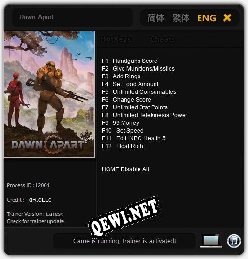 Dawn Apart: Читы, Трейнер +12 [dR.oLLe]