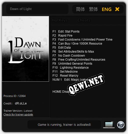 Dawn of Light: Читы, Трейнер +13 [dR.oLLe]