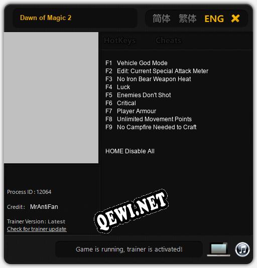 Трейнер для Dawn of Magic 2 [v1.0.7]