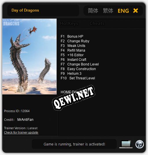 Трейнер для Day of Dragons [v1.0.2]