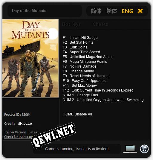 Day of the Mutants: Читы, Трейнер +14 [dR.oLLe]