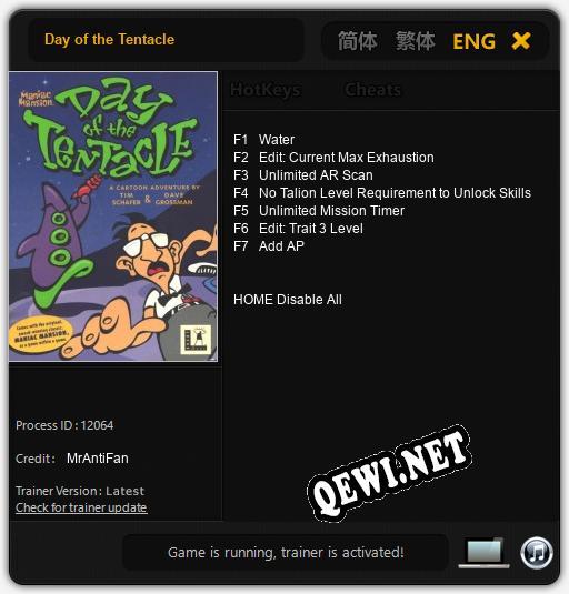 Day of the Tentacle: Трейнер +7 [v1.9]