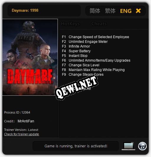 Трейнер для Daymare: 1998 [v1.0.2]